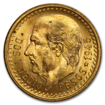 Goldmünze 2,5 Peso Mexico Hidalgo